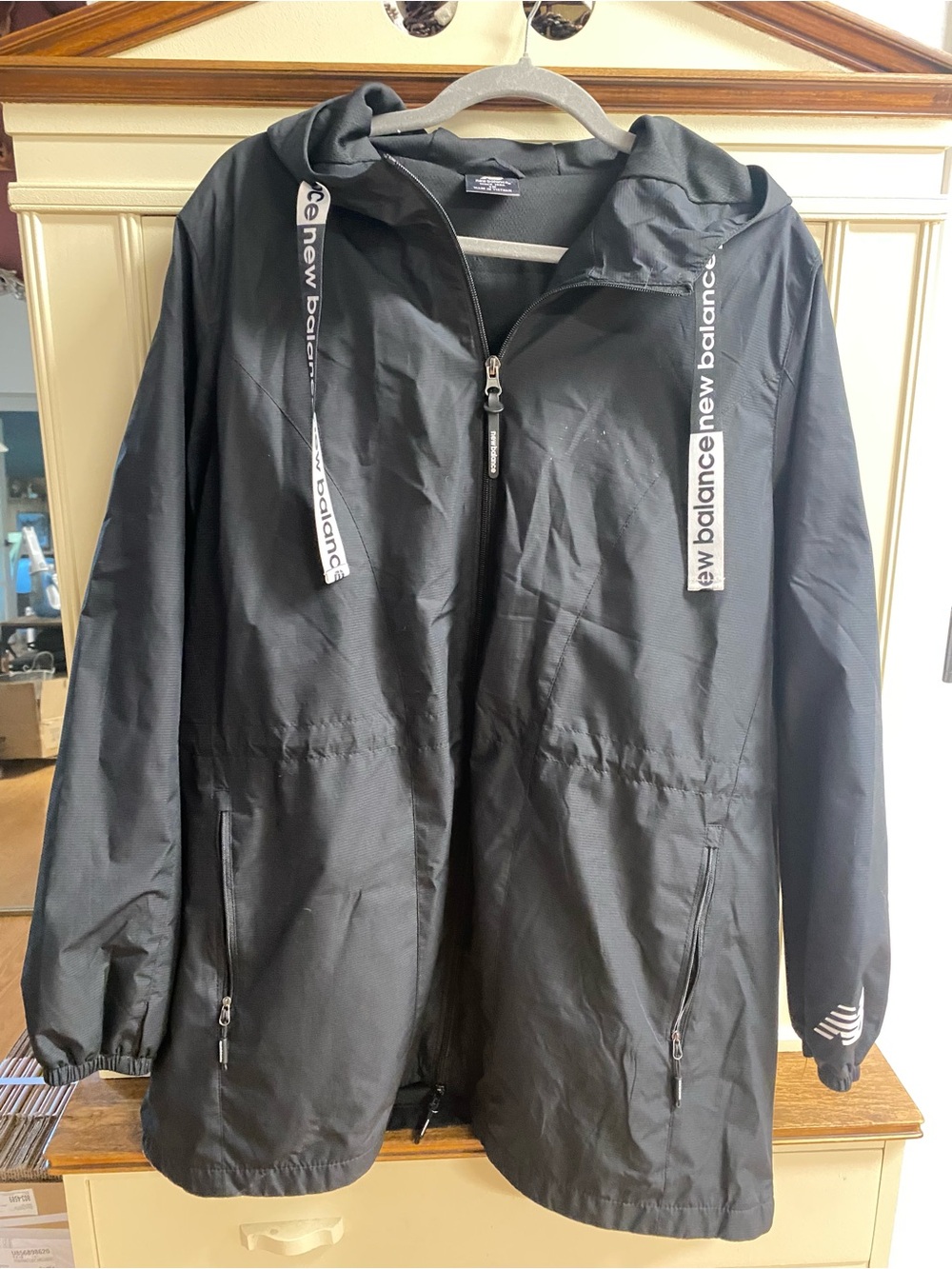 New Balance Black Hooded Windbreaker Jacket